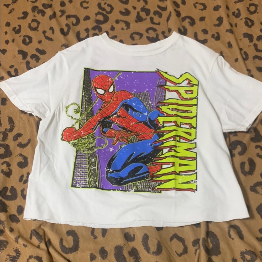 Marvel Spider-Man White and Red Crop Top